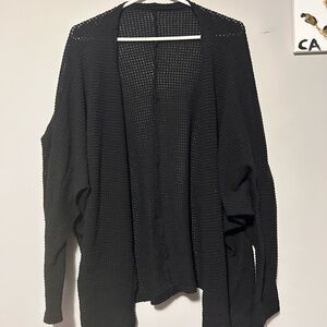 Black Open Knit Women's Sweater